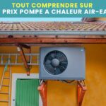 Une pompe a chaleur air eau installée par Domosolaris sur une façade orange.