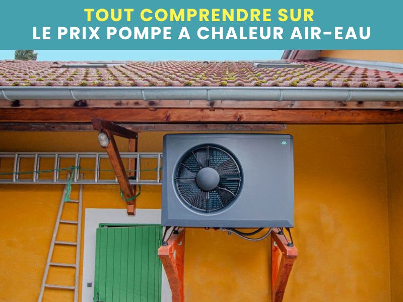 Une pompe a chaleur air eau installée par Domosolaris sur une façade orange.